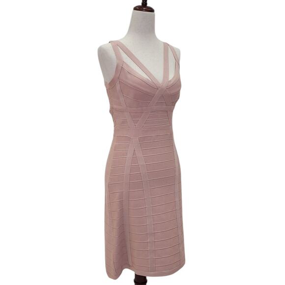 NWT Women's Dusty Pink Short Dress with Strappy Neckline and Back - Picture 3 of 7